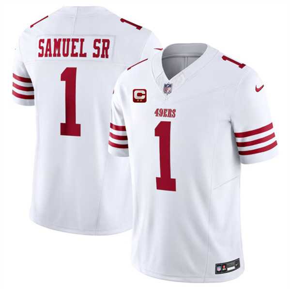 Men & Women & Youth San Francisco 49ers #1 Deebo Samuel SR White 2024 F.U.S.E. With 2-Star C Patch Vapor Untouchable Limited Stitched Jersey->san francisco 49ers->NFL Jersey